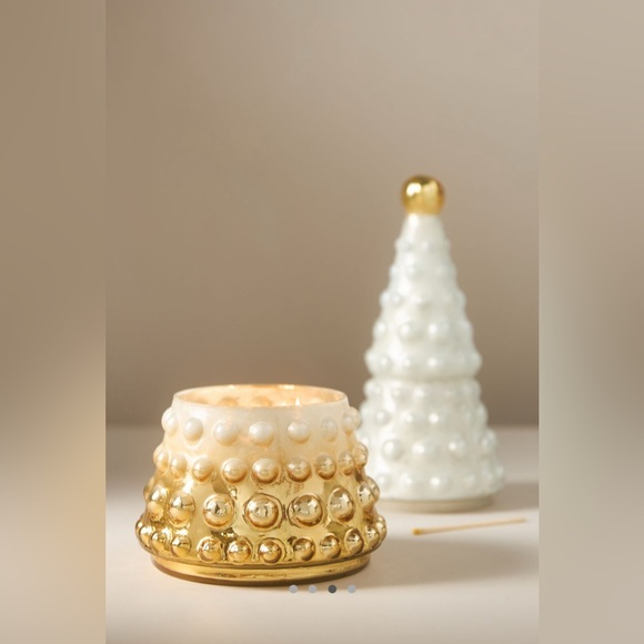 Anthropologie Hallorm Bubble Tree Woody Fresh Balsam &Cedarwood Glass Candle NEW - Picture 2 of 8
